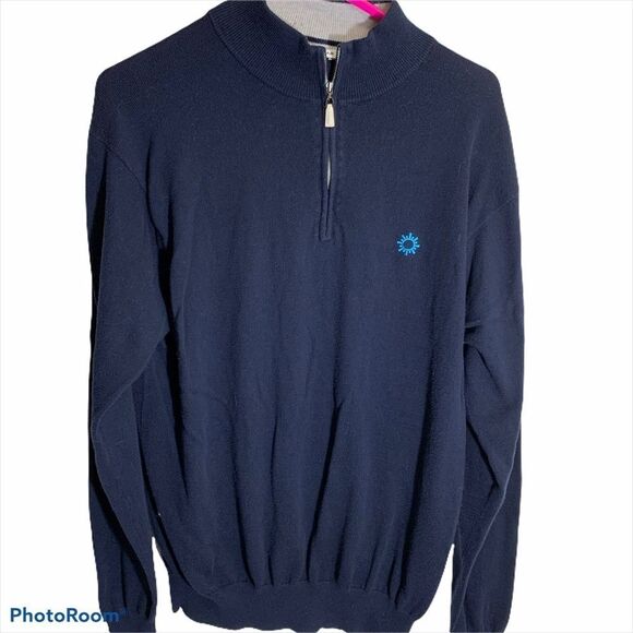 Peter Millar‎ Blue Soft Quarter Zip Pullover Sweater Size Medium - Picture 2 of 7